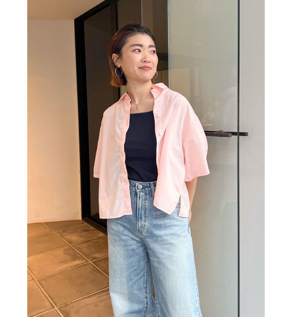 Ungrid「【WEB限定】タックデザインハーフスリーブシャツ」|シャツ・ブラウス|