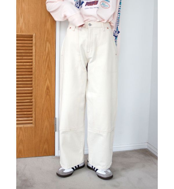 Ungrid「ダブルニーデザインデニム」|デニム|アイボリー