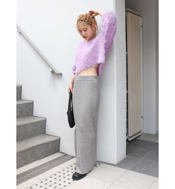 Ungrid「サイドスリットリブニットスカート」|スカート|