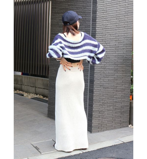 Ungrid「サイドスリットリブニットスカート」|スカート|