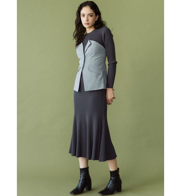 LAGUNAMOON「ボタンジレドッキングニットワンピース」|ワンピース|