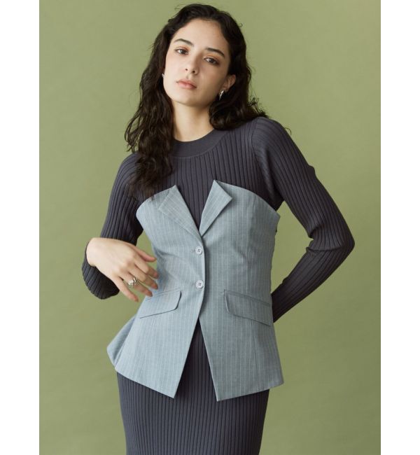 LAGUNAMOON「ボタンジレドッキングニットワンピース」|ワンピース|