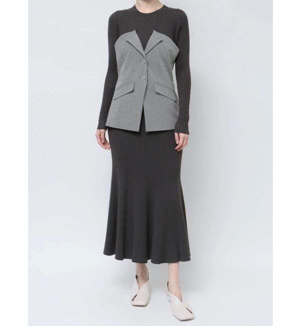 LAGUNAMOON「ボタンジレドッキングニットワンピース」|ワンピース|