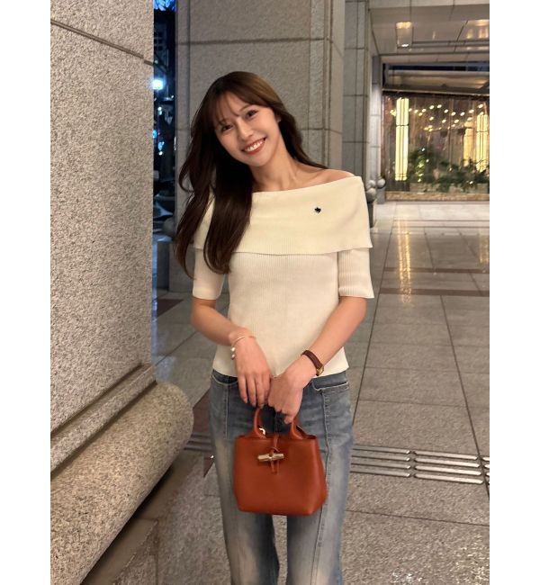 LAGUNAMOON「【POLO BCSコラボ】オフショルニットプルオーバー」|ニット・セーター|