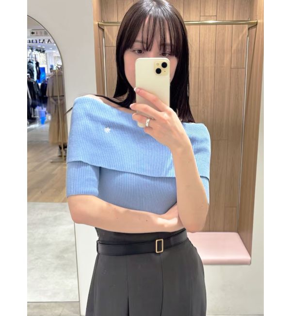 LAGUNAMOON「【POLO BCSコラボ】オフショルニットプルオーバー」|ニット・セーター|ブルー