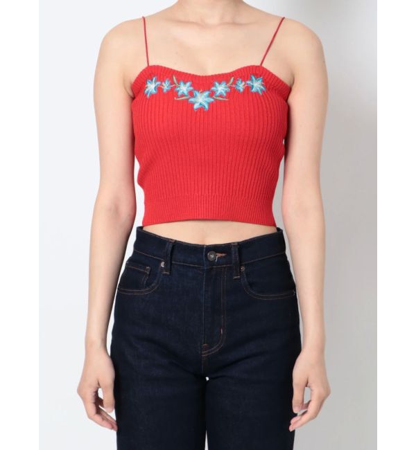 EVRIS「Embroideryニットキャミトップス」|キャミソール|