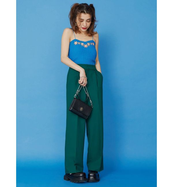 EVRIS「Embroideryニットキャミトップス」|キャミソール|