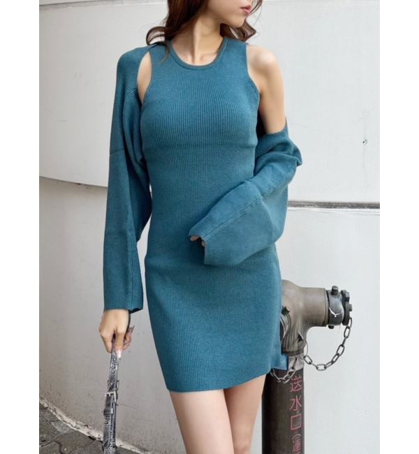 EVRIS「ボレロセットニットワンピース」|ワンピース|