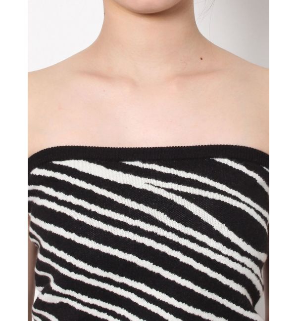 EVRIS「ジオメトリックニットベアトップ【セットアップ着用可能】」|チューブトップ|