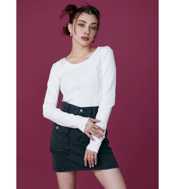 EVRIS「カーゴポケットデニムミニスカート」|スカート|