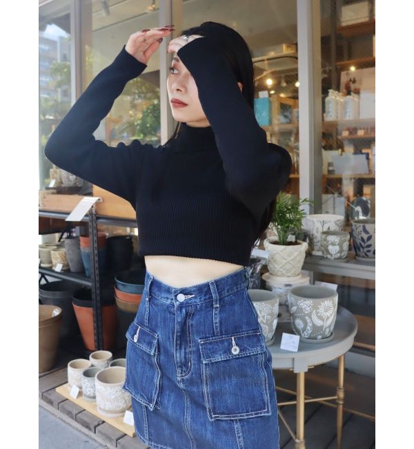 EVRIS「カーゴポケットデニムミニスカート」|スカート|