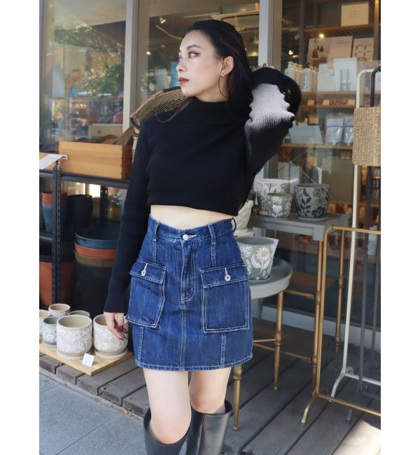 EVRIS「カーゴポケットデニムミニスカート」|スカート|