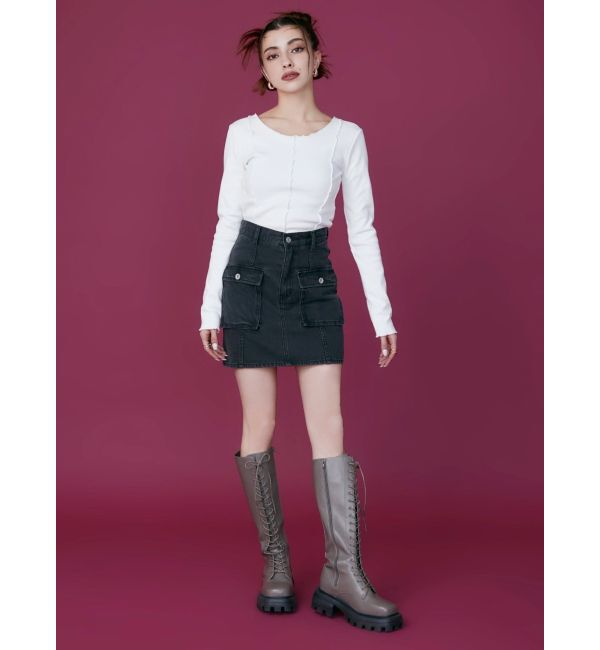 EVRIS「カーゴポケットデニムミニスカート」|スカート|