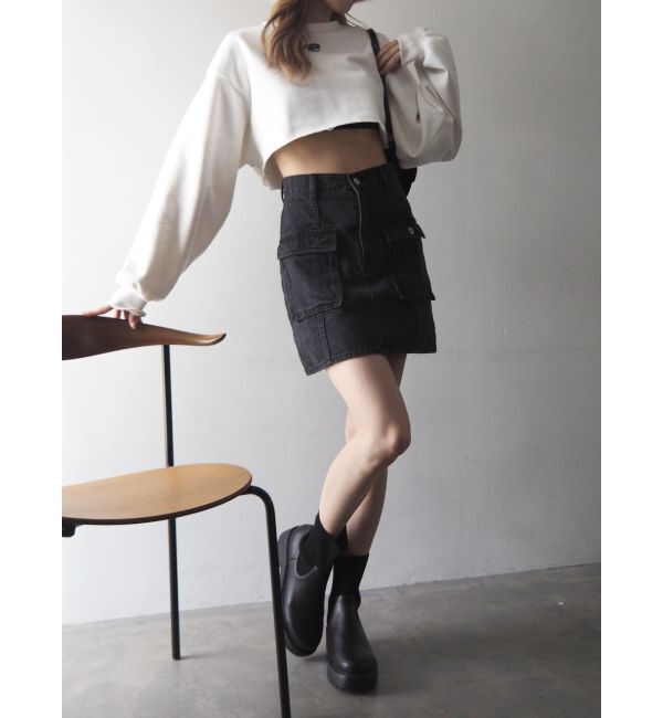 EVRIS「カーゴポケットデニムミニスカート」|スカート|