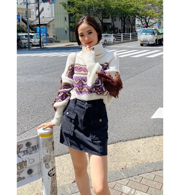 EVRIS「カーゴポケットデニムミニスカート」|スカート|