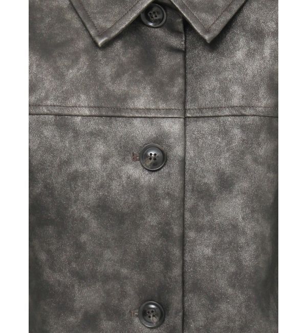 EVRIS「ビンテージライクフェイクレザーブルゾン」|ブルゾン・スタジャン|