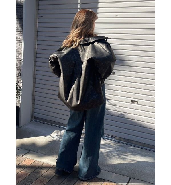 EVRIS「ビンテージライクフェイクレザーブルゾン」|ブルゾン・スタジャン|