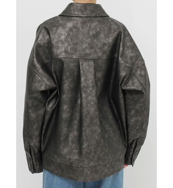 EVRIS「ビンテージライクフェイクレザーブルゾン」|ブルゾン・スタジャン|