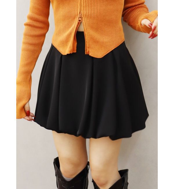 EVRIS「バルーンミニスカート」|スカート|ブラック