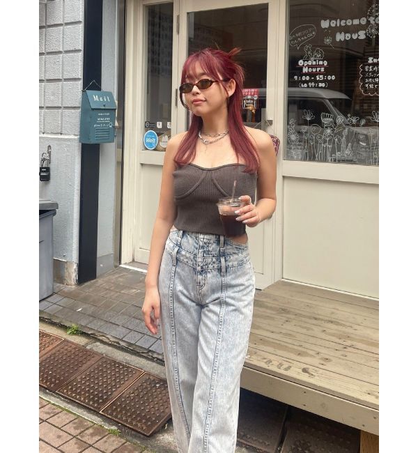 EVRIS「レイヤードデザインデニムパンツ」|デニム|