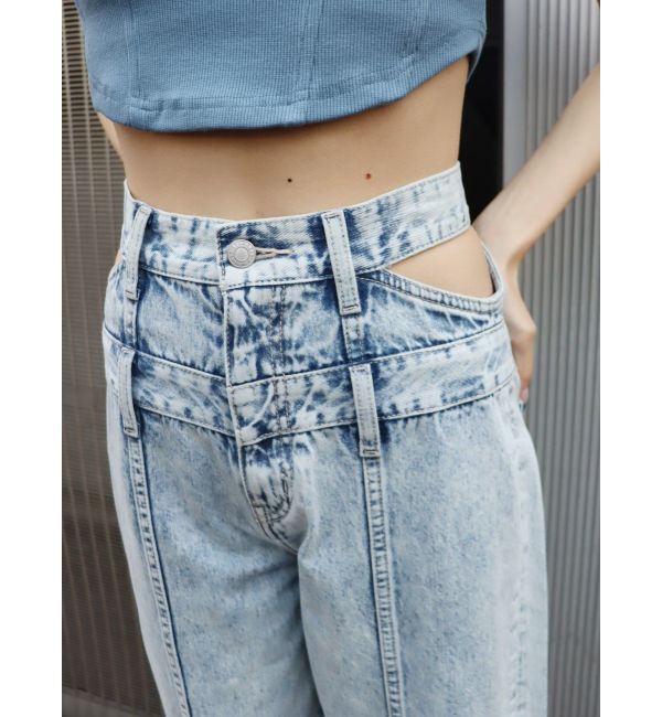 EVRIS「レイヤードデザインデニムパンツ」|デニム|