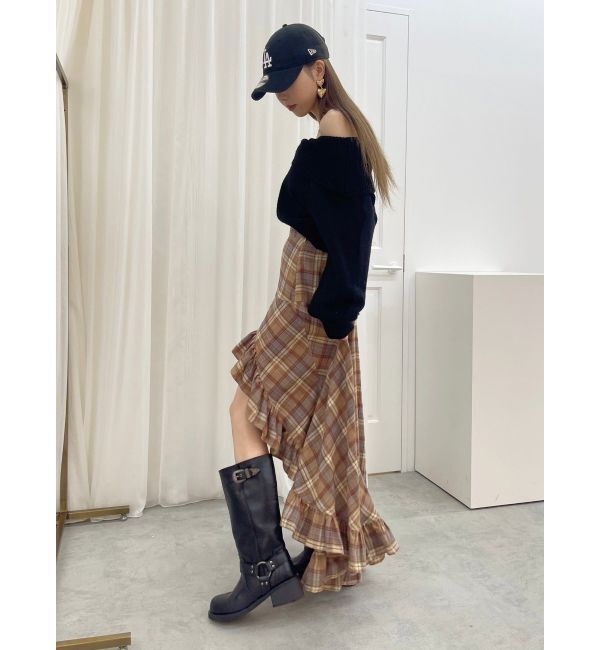 EVRIS「ツイストオフショルダーニットトップス」|ニット・セーター|