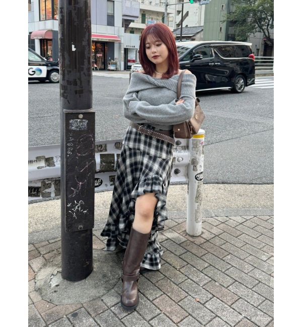 EVRIS「ツイストオフショルダーニットトップス」|ニット・セーター|