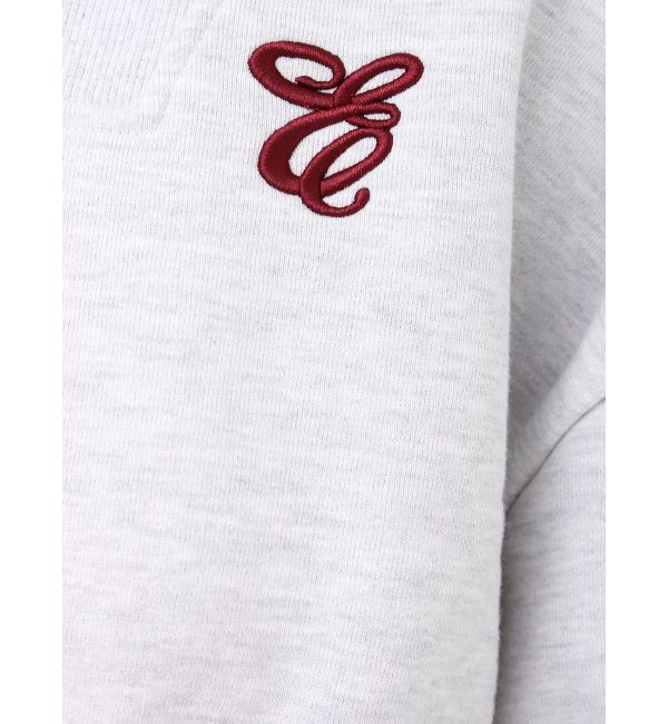 EVRIS「リボンスリーブハーフZIPショートスウェットトップス【セットアップ着用可能】」|スウェット・ジャージ|