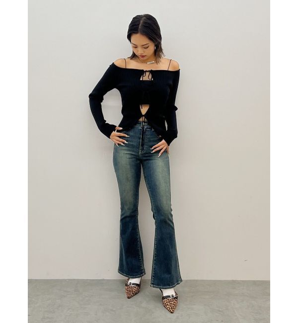 EVRIS「2WAYリボンデザインタイトニットトップス」|ニット・セーター|