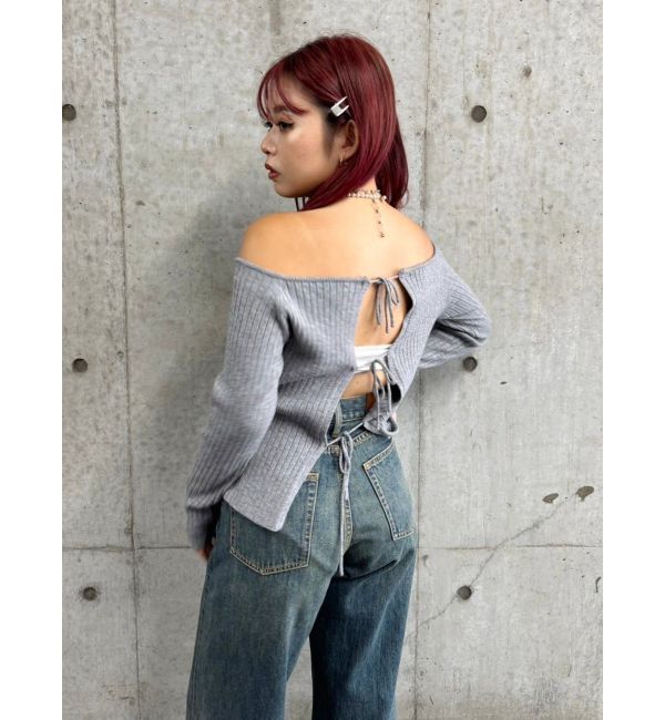 EVRIS「2WAYリボンデザインタイトニットトップス」|ニット・セーター|