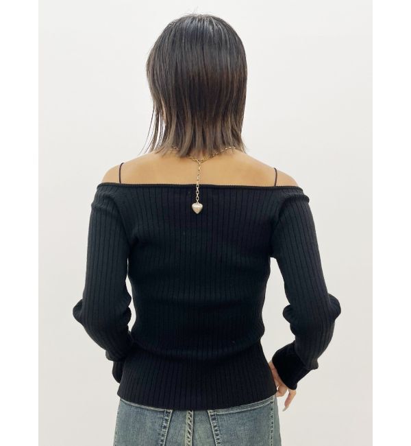 EVRIS「2WAYリボンデザインタイトニットトップス」|ニット・セーター|