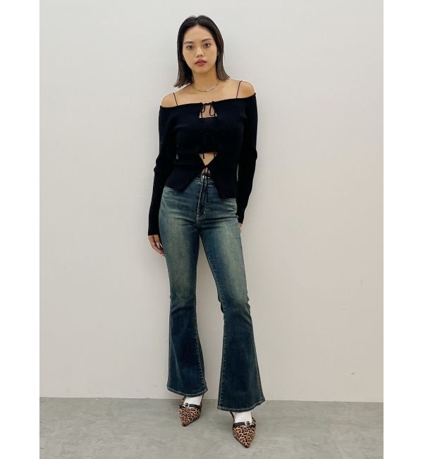 EVRIS「2WAYリボンデザインタイトニットトップス」|ニット・セーター|