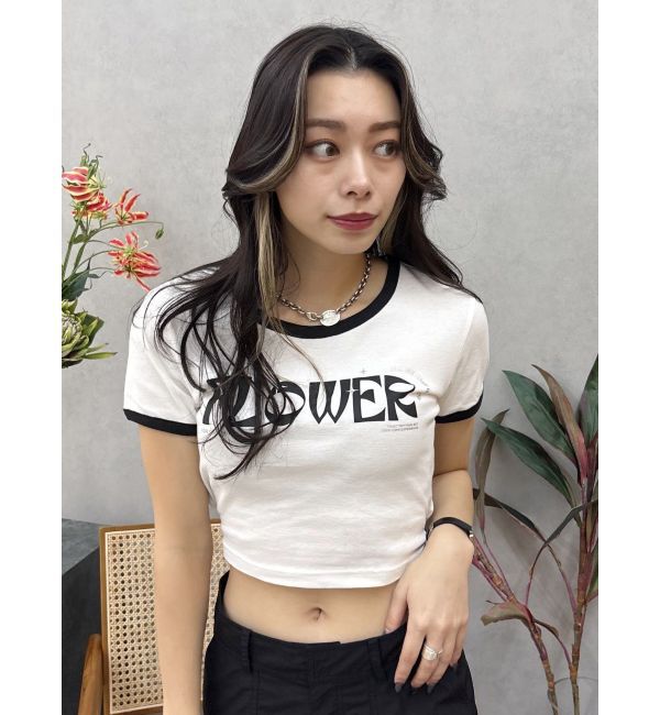 EVRIS「FLOWERストラップクロップドＴシャツ」|Tシャツ・カットソー|