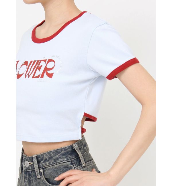 EVRIS「FLOWERストラップクロップドＴシャツ」|Tシャツ・カットソー|