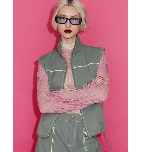 jouetie「ZIPワークベスト【セットアップ対応】」|ブルゾン・スタジャン|グレー