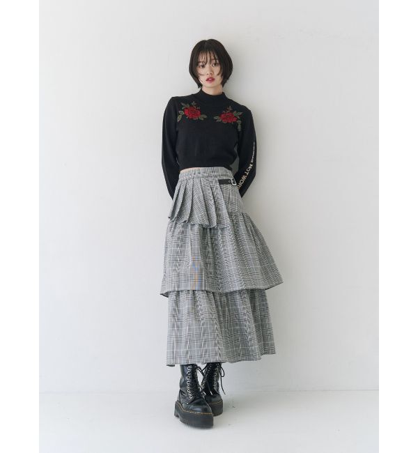 jouetie「ベルトチェックティアードスカート」|スカート|