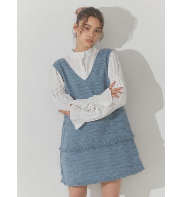 merry jenny「ツイードミニジャンスカ」|ジャンパースカート|