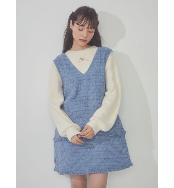 merry jenny「ツイードミニジャンスカ」|ジャンパースカート|