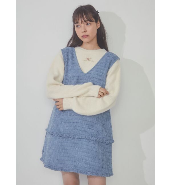 merry jenny「ツイードミニジャンスカ」|ジャンパースカート|