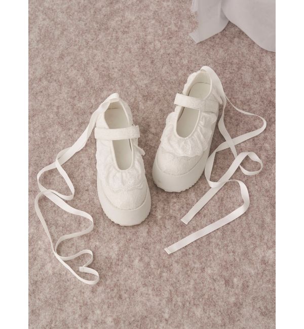 merry jenny「フリルレースアップ厚底スニーカー」|スニーカー|