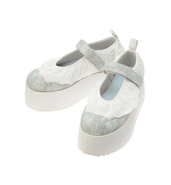 merry jenny「フリルレースアップ厚底スニーカー」|スニーカー|
