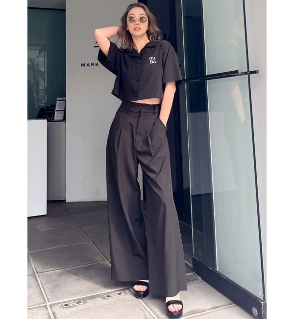 GYDA「ハイウエストタックワイドスラックスパンツ」|その他|