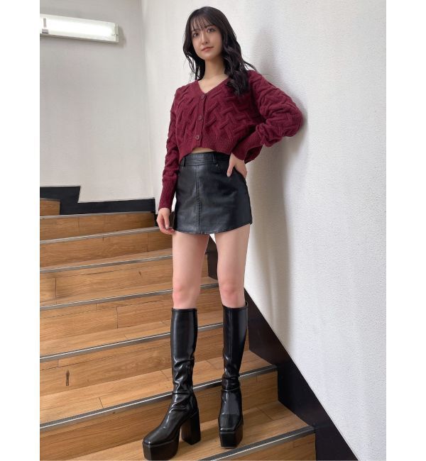 GYDA「ストレッチチャンキーブーツ」|ロングブーツ|