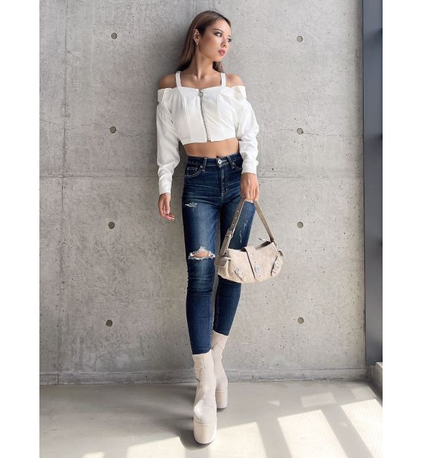 GYDA「Symmetry GYDAオフショルシャツブラウス」|シャツ・ブラウス|