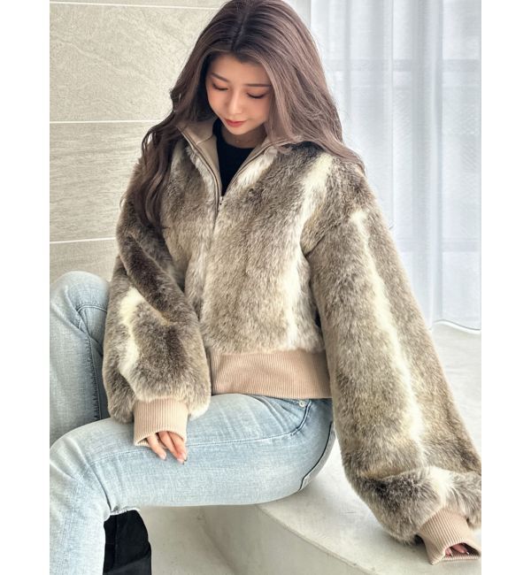 GYDA「RIBエコファーショートコート」|その他|ミックス