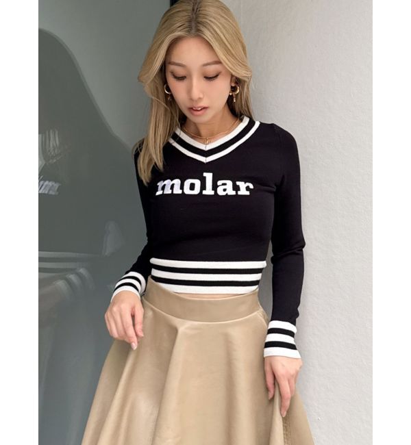 GYDA「molar Vネックニットトップス」|ニット・セーター|