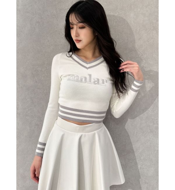 GYDA「molar Vネックニットトップス」|ニット・セーター|