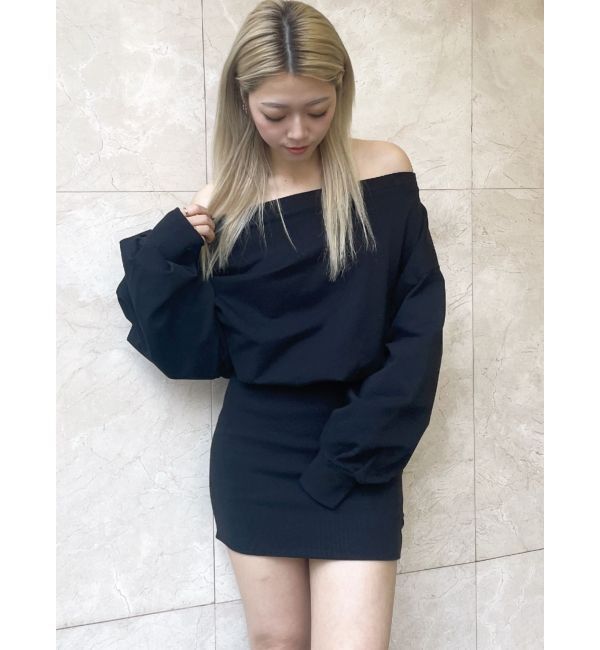 GYDA「GDドッキングオフショルスウェットワンピース」|ワンピース|