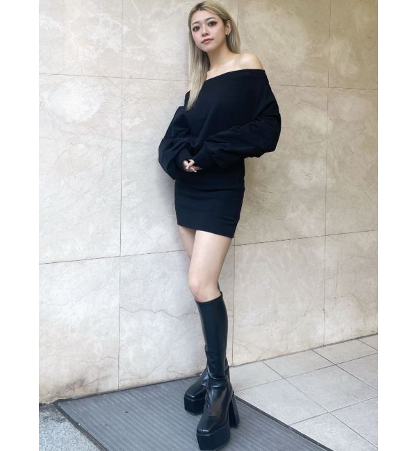 GYDA「GDドッキングオフショルスウェットワンピース」|ワンピース|