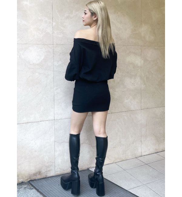 GYDA「GDドッキングオフショルスウェットワンピース」|ワンピース|